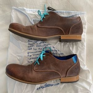 Fluevog Radio Lace-up Shoe - brown, women’s US 10